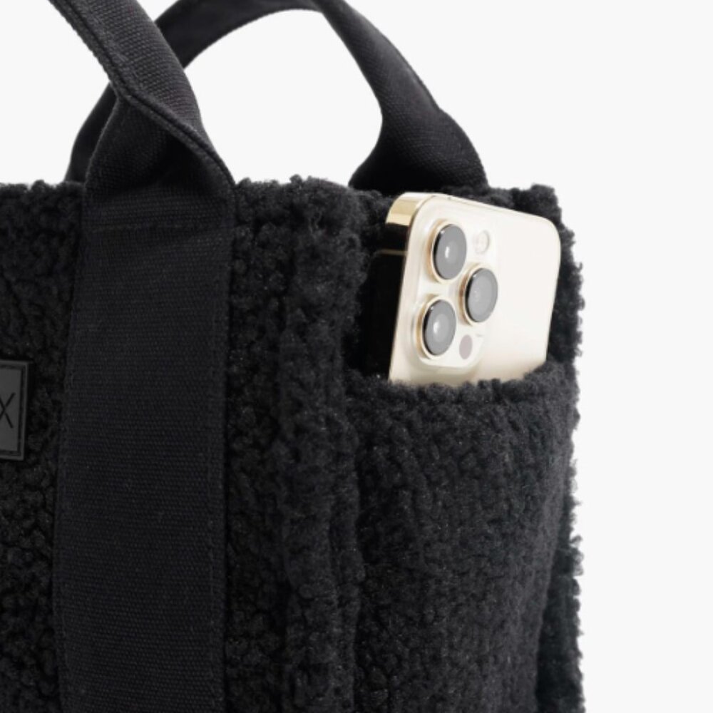Popflex Baby/Mini Sloan Tote in Black Sherpa - Picture 2 of 4